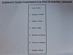 5. Turnier der Beachvolleyball-Turnierserie Friesenbeach-Cup 2026